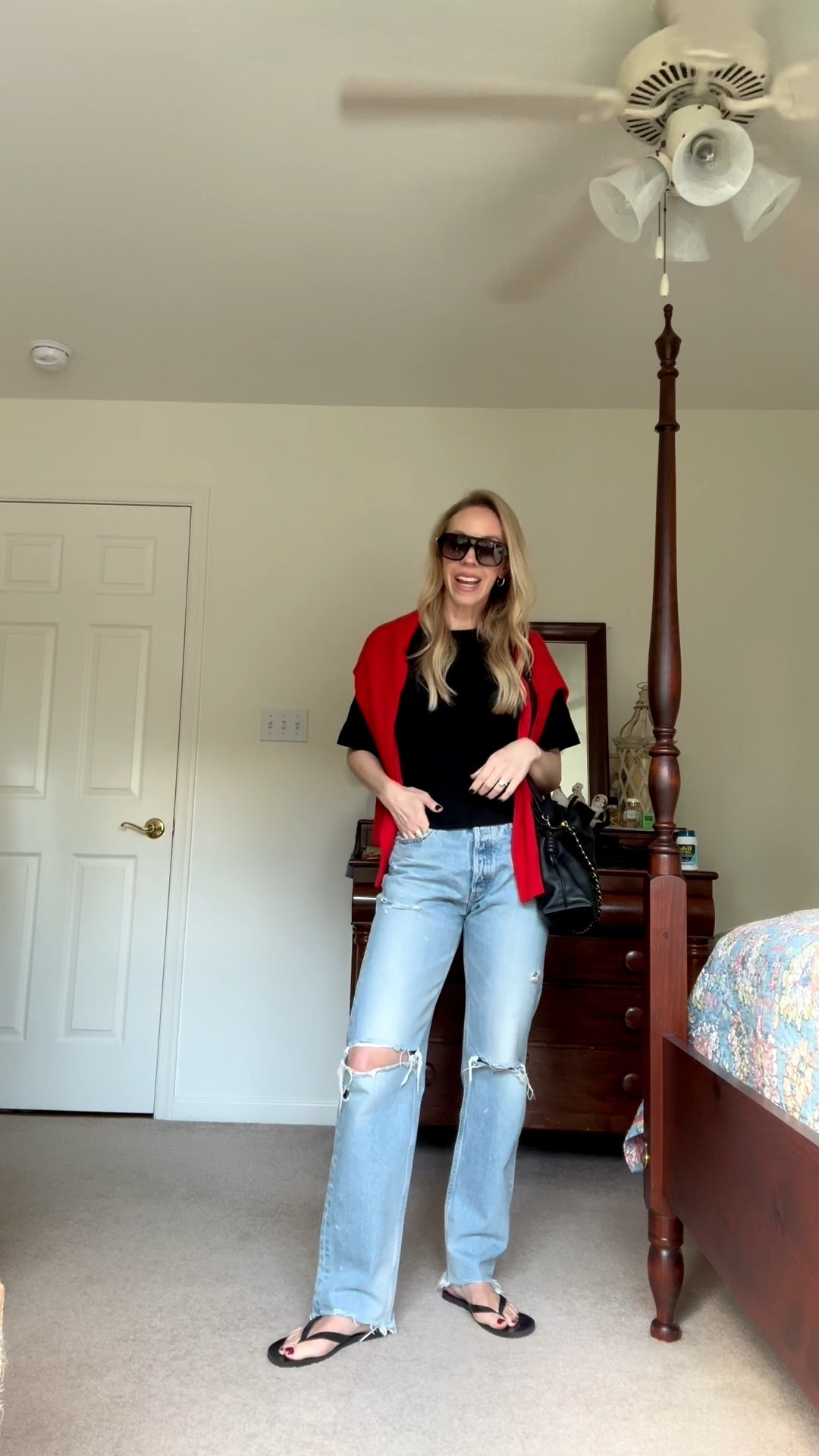 Casual outfit over 40, pre fall outfit, summer to fall style, cropped tee, distressed jeans

#LTKootd #LTKgrwm #LTKOver40