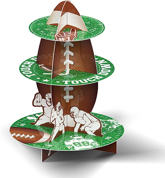 Football Cupcake Stand Decoration,3 Tier Party Cupcake Baby Shower Sports Theme Dessert Holder Fo... | Amazon (US)