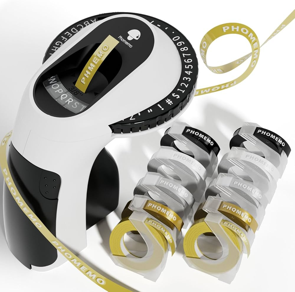 Phomemo Embossing Label Maker Machine, E975 Vintage Retro Embossed Labeler, 3D Old School Label M... | Amazon (US)