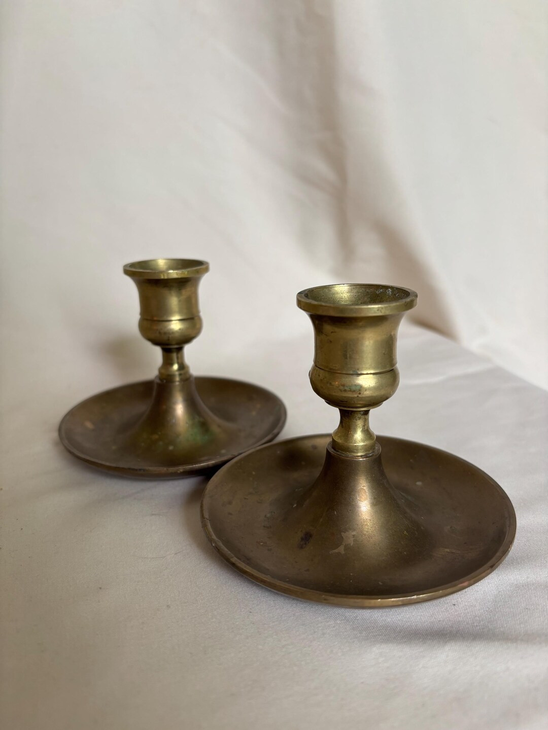 Pair of Brass Candlestick Holders - Etsy | Etsy (US)