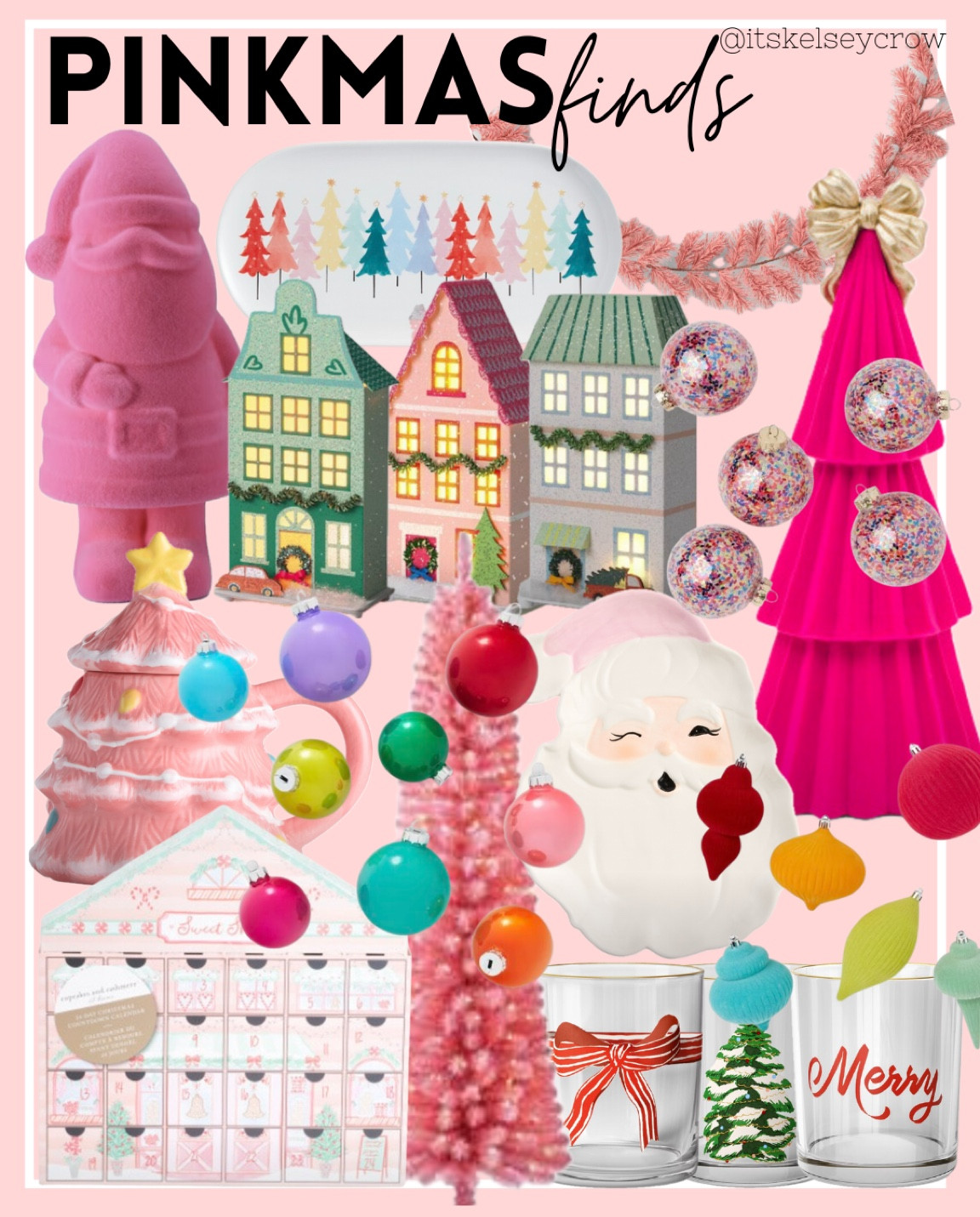 PINKmas bright Christmas holiday retro flocked Santa tree

#LTKHoliday #LTKGiftGuide #LTKHome