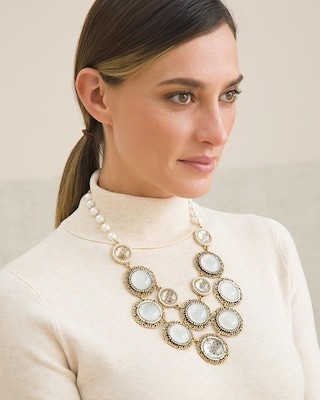 Faux Pearl Bib Necklace | Chico's