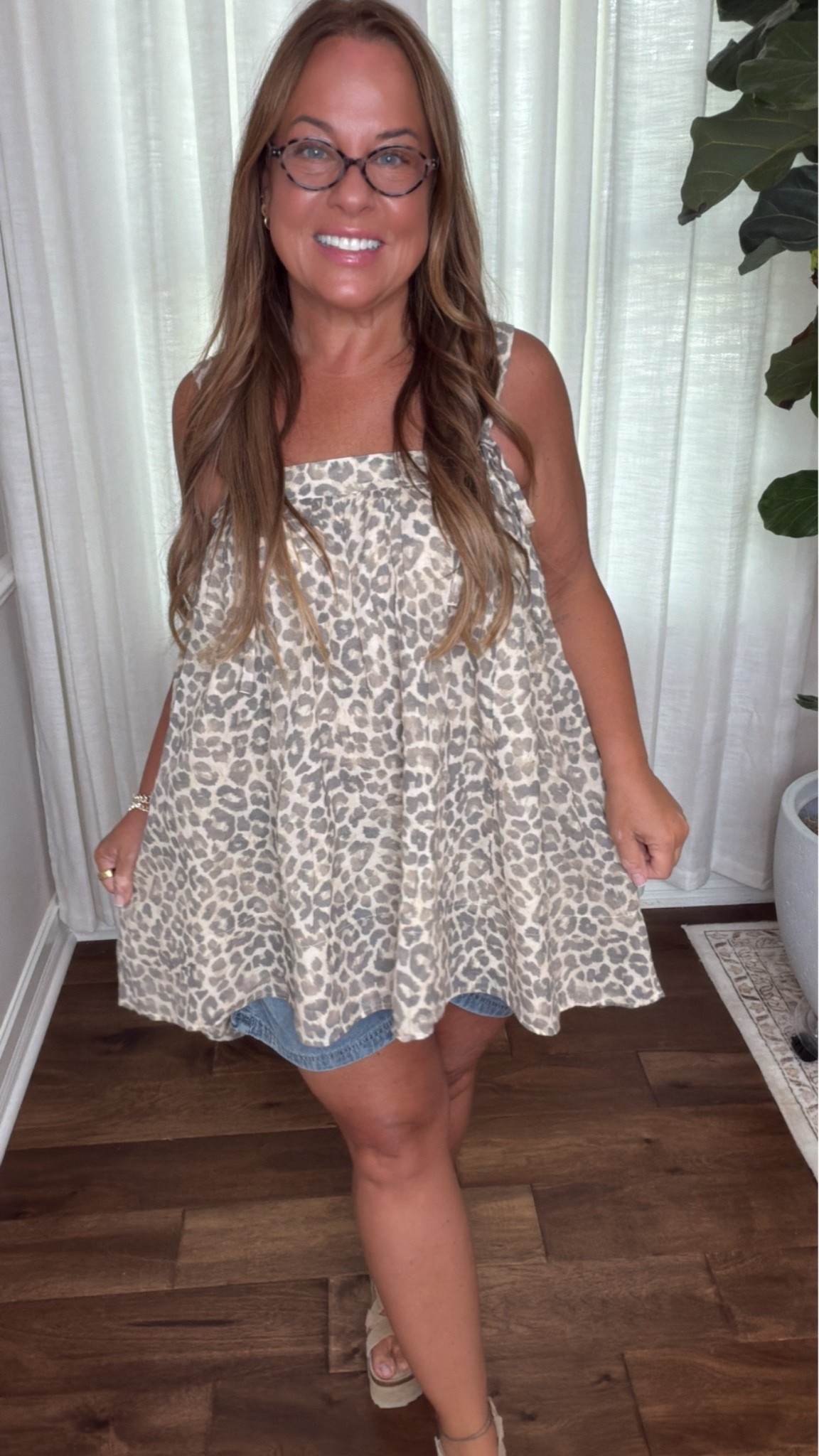 Loving this new Aerie dress. For me, it’s too short as a dress so I’m wearing it as a top in size M with the shorts from an Amazon set and these chunky Free People platform sandals. Cool and breezy for hot August days … yes ma-am!

#LTKootd #LTKOver40 #LTKMidsize