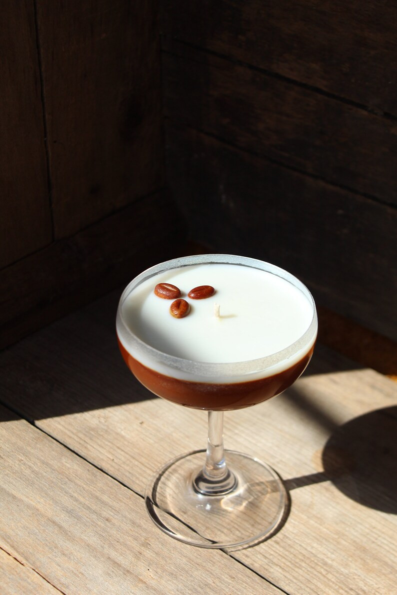 Christmas Espresso Martini Glass Glitter Candle Fall Soy Wax - Etsy | Etsy (US)