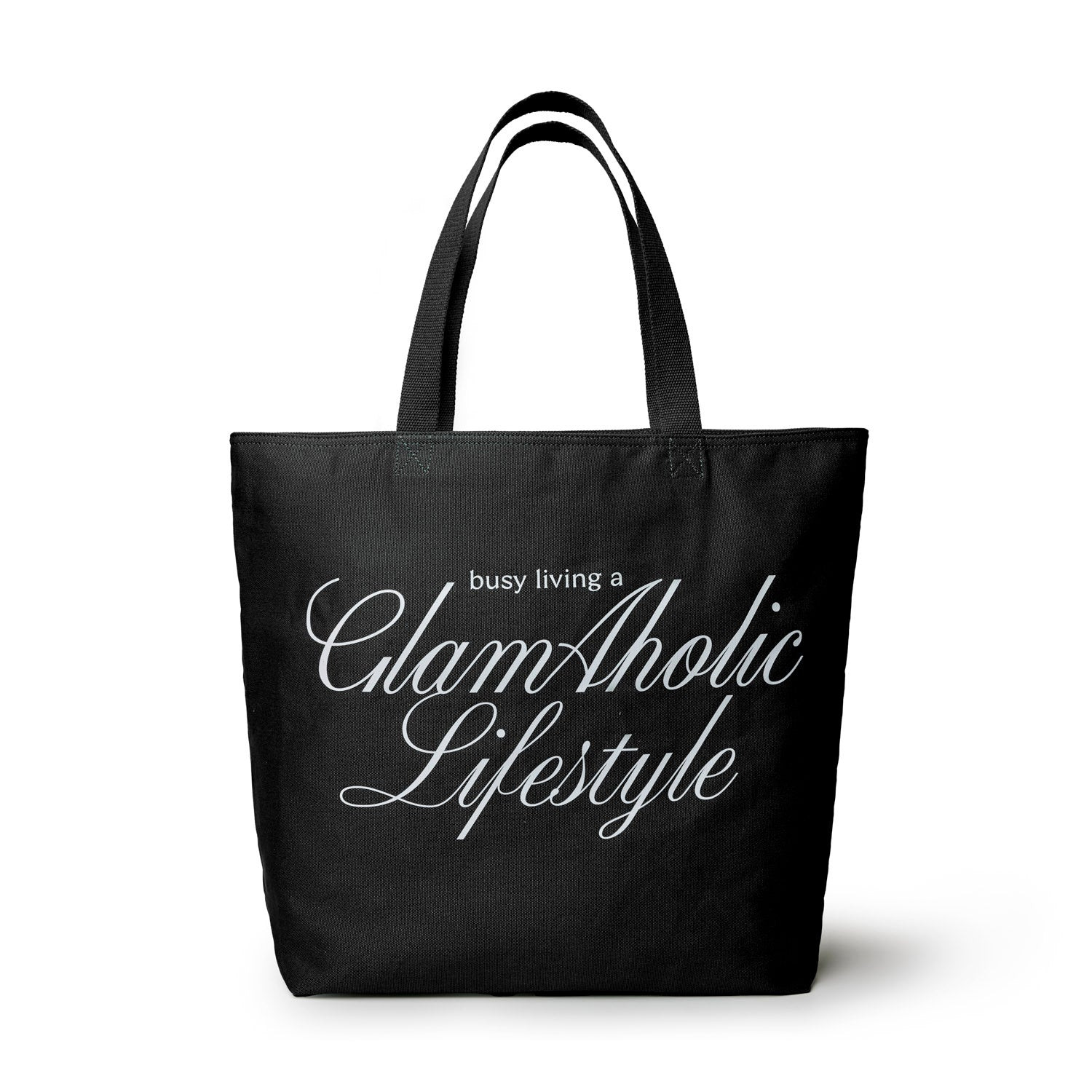 BUSY LIVING CANVAS TOTE - BLACK | Glam-Aholic Lifestyle