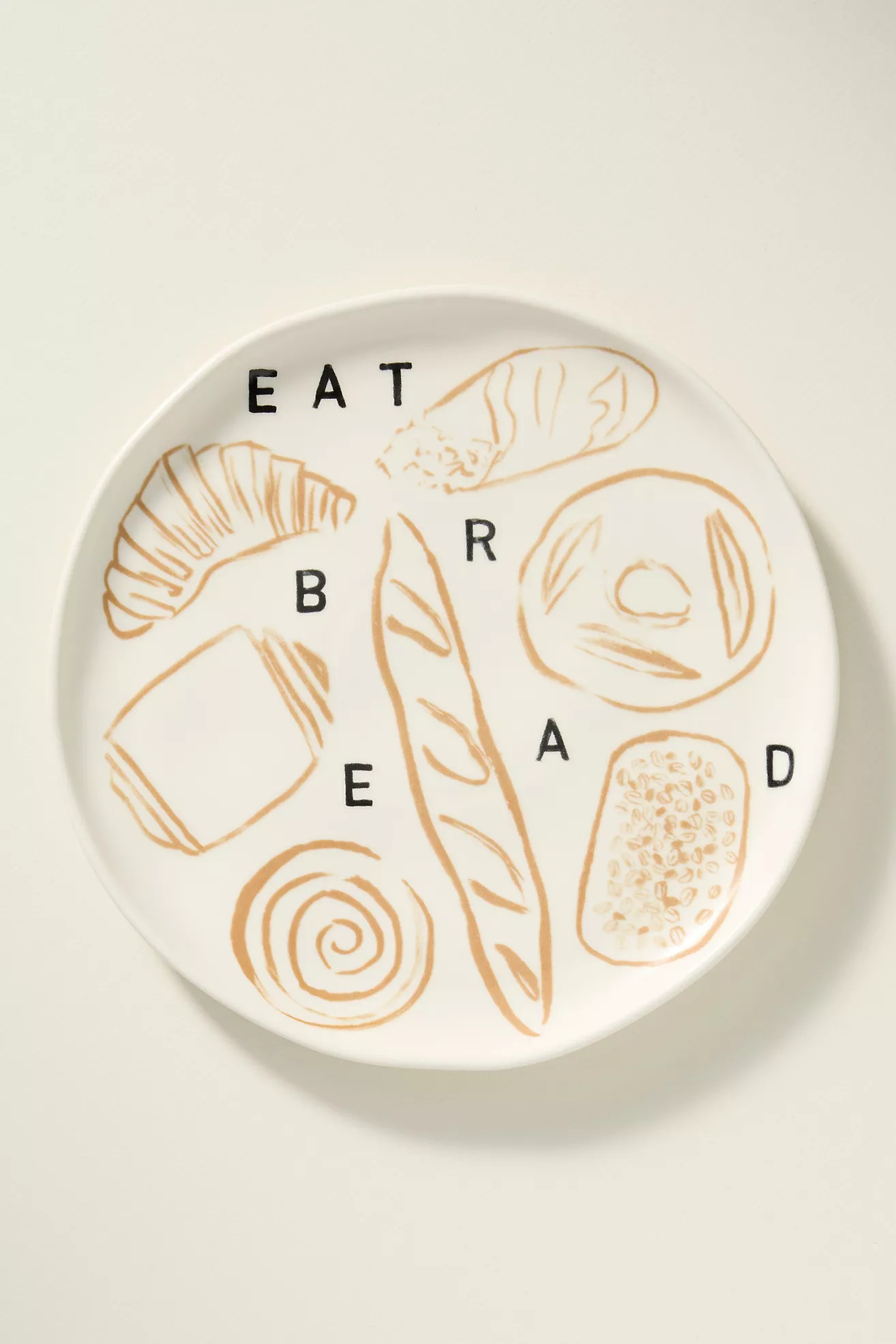 Phthalo Ruth Stoneware Eat Bread Dessert Plate | Anthropologie (UK)