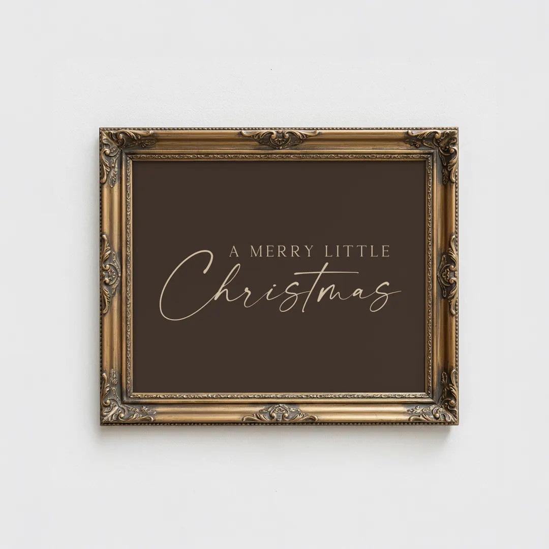 Christmas Wall Art Printable Neutral Brown Holiday Decor Rustic Farmhouse Christmas Quote Print M... | Etsy (US)