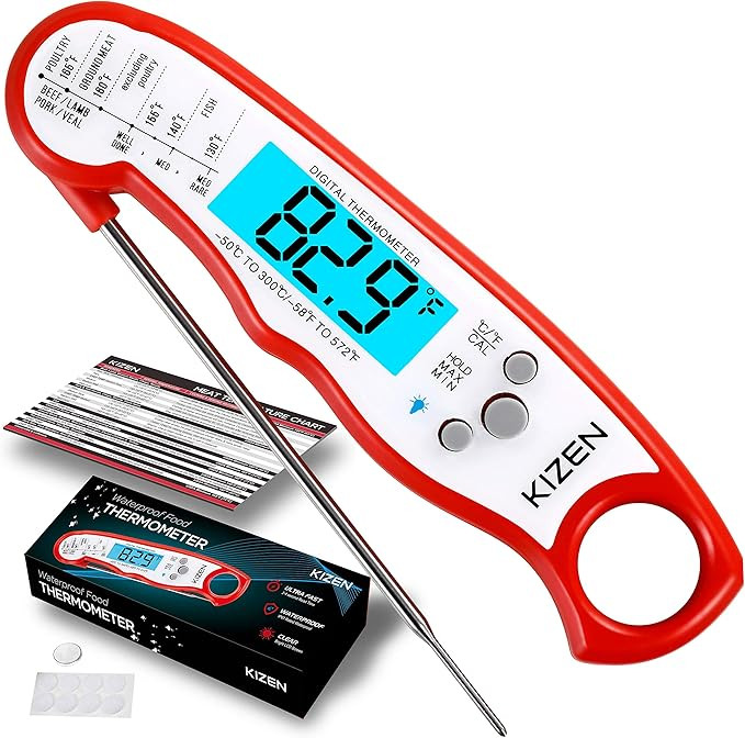 Kizen Instant Read Meat Thermometer - Best Waterproof Ultra Fast Thermometer with Backlight & Cal... | Amazon (US)