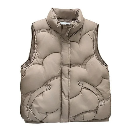 Chbgutlmr Women Puffer Vest Stand Collar Sleeveless Quilted Jackets Lightweight Warm Outerwear Plus Size | Walmart (US)