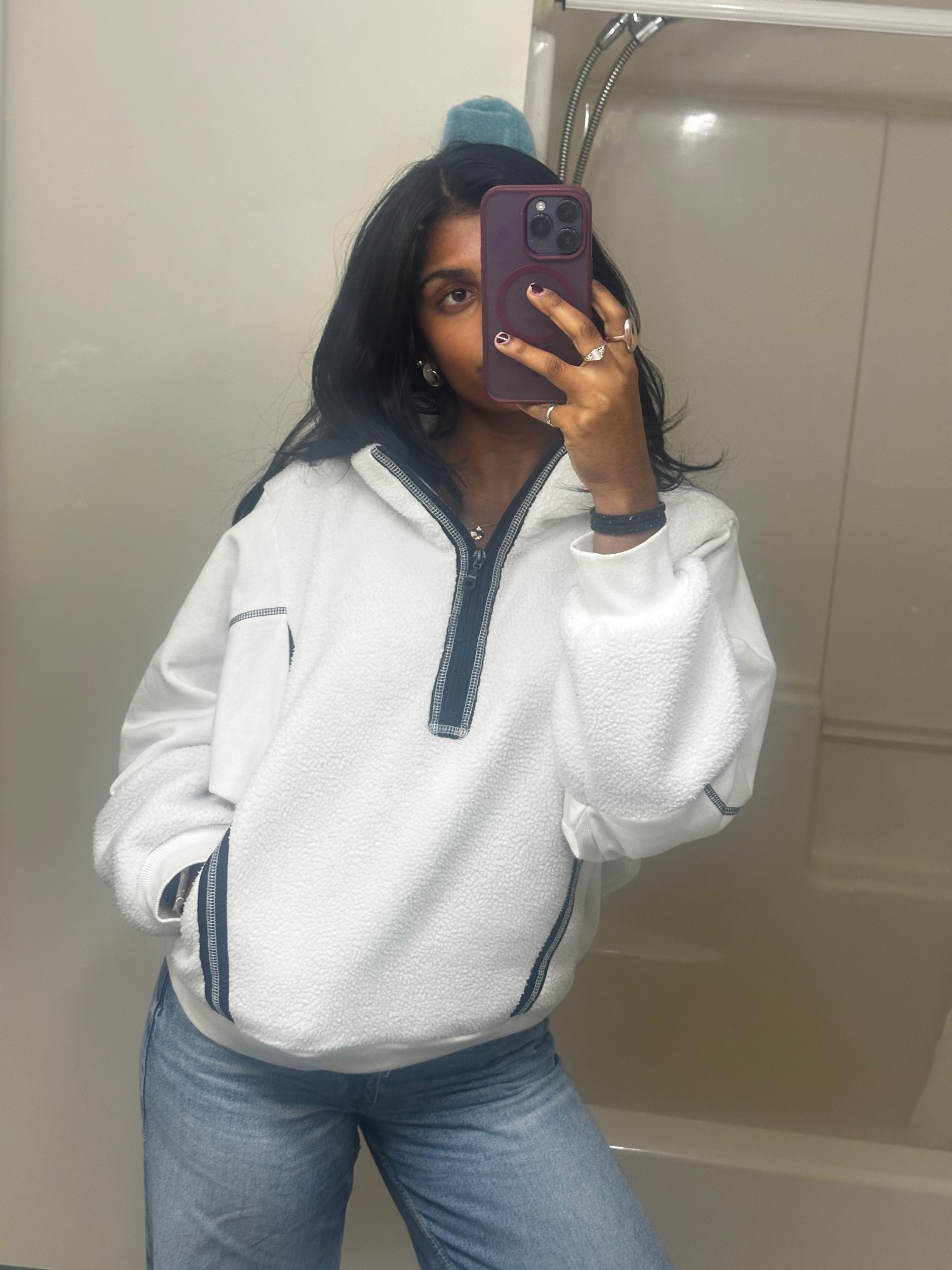 Cozy winter outfit ❄️☃️

Jeans are from Zara in Norway! 

Cozy winter outfit, women’s sweatshirt, half zip, zip up, fleece, free people, iPhone, jeans, winter fashion 

#LTKHoliday #LTKootd #LTKGiftGuide