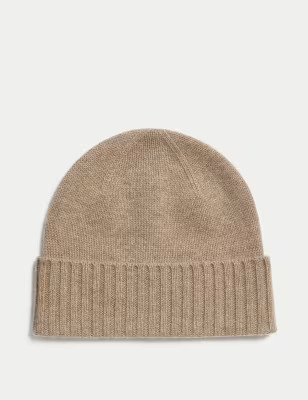 Pure Cashmere Knitted Beanie Hat | Marks and Spencer US