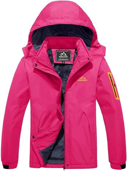 MAGCOMSEN Womens Winter Coats Water Resistant Thicken Warm Fleece Lined Snow Ski Jackets With Zipper | Amazon (US)