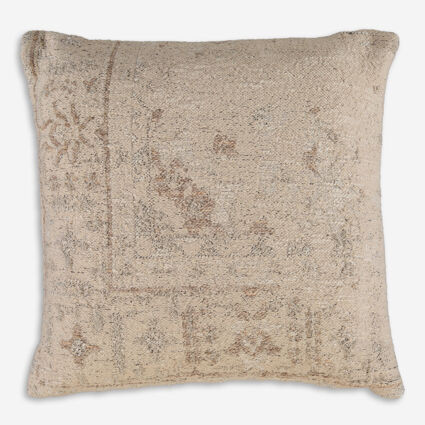 Brown Jacquard Woven Cushion 50x50cm | TK Maxx