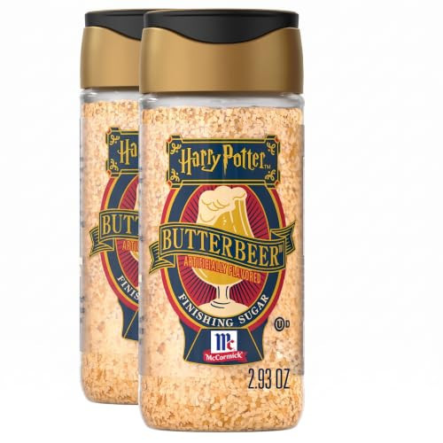 McCormick Harry Potter Finishing Sugar, Butterbeer, Limited Edition, Buttery Sweetness of Toffee, Sprinkle on Baked Goods or Use as a Rimming Sugar on Beverages, 2.93 oz (Pack of 2) | Amazon (US)