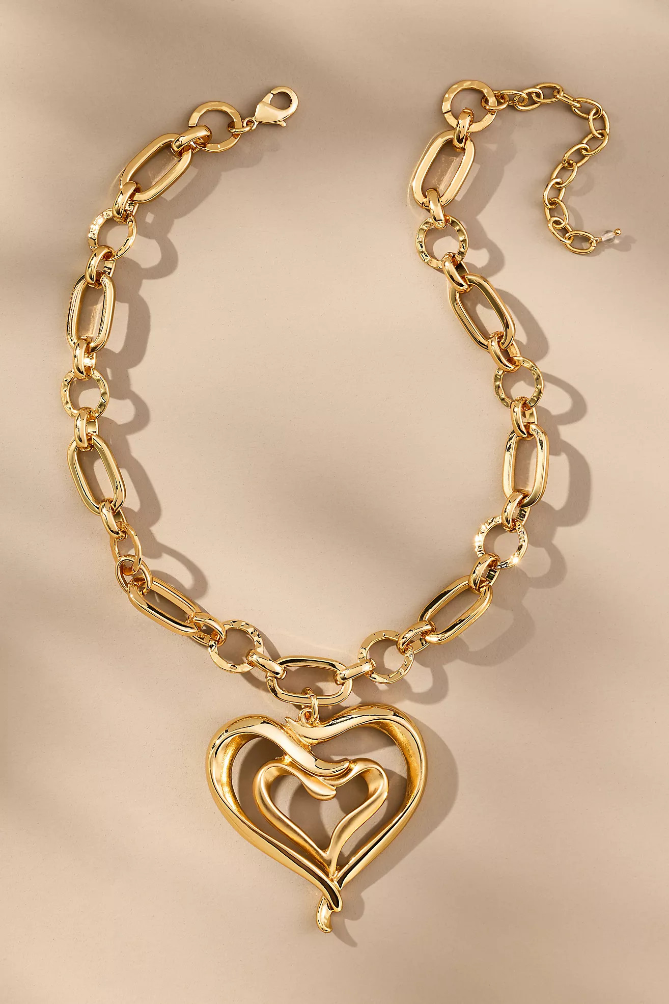 Chunky Chain Heart Pendant Necklace | Anthropologie (US)