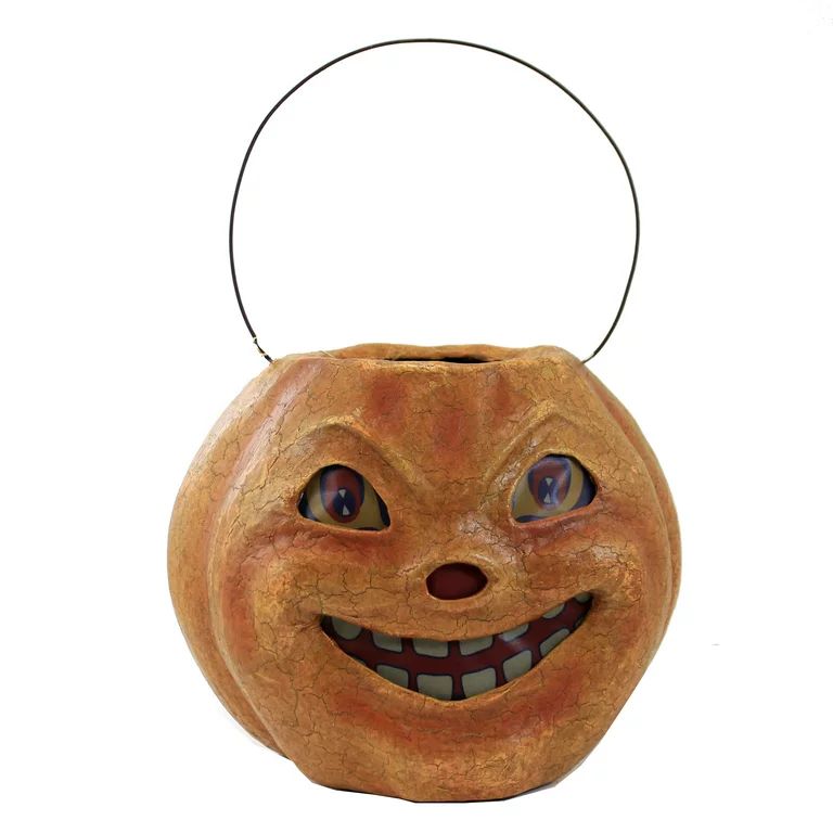 Halloween Crackled Pumpkin Bucket Vintage Translucent Spooky Lowe Tj2410 | Walmart (US)