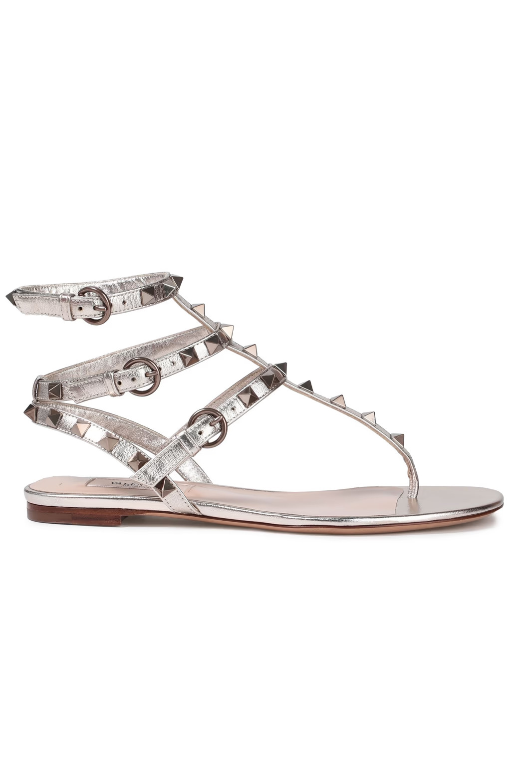 Rockstud metallic leather sandals | The Outnet (US and CA)