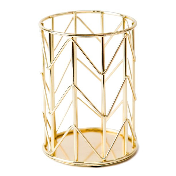 U BRAND Wire Metal Pencil Cup, Desktop Accessories, Gold Finish, 897U - Walmart.com | Walmart (US)