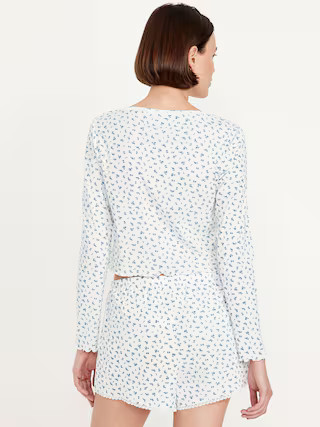 Long-Sleeve Pointelle Pajama Top | Old Navy (US)