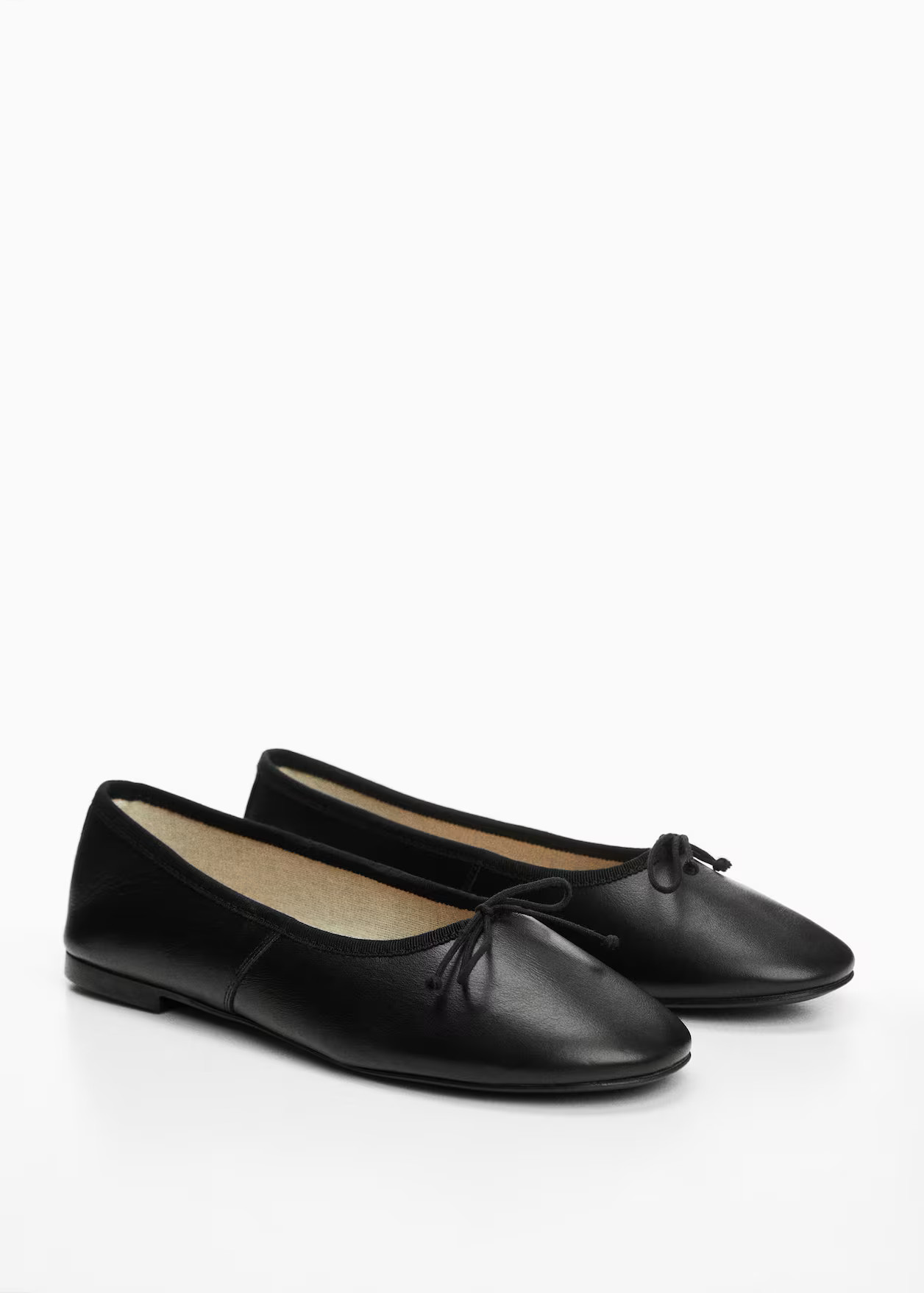 Bow leather ballerina | MANGO (UK)