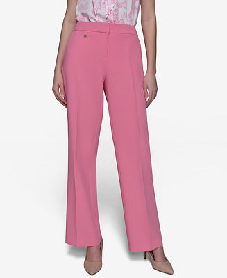 KARL LAGERFELD PARIS Women's Straight-Leg Creased Pants - Macy's | Macy's