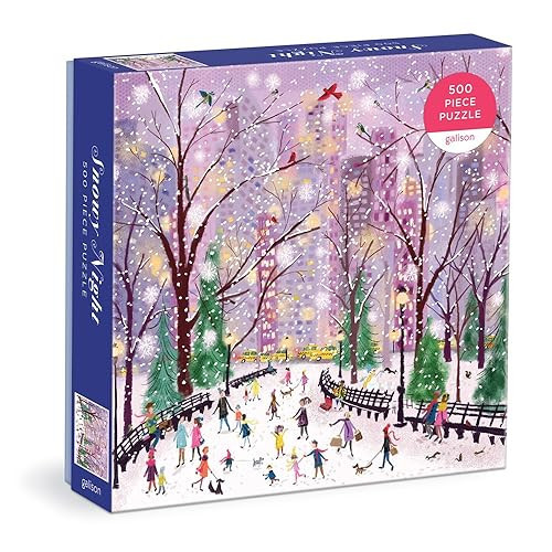 Galison Snowy Night 500 Piece Puzzle from Galison - 20" x 20" Winter Themed Puzzle That is Perfect for The Holidays, Beautiful Artwork, Thick and Sturdy Pieces, Makes a Wonderful Gift! | Amazon (US)