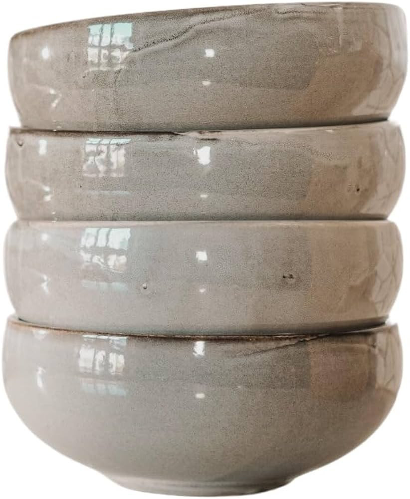 Porcelain dinner bowls, Cereal bowls, Modern kitchen dinnerware bowls, 26 oz Soup Bowl Set for Sa... | Amazon (US)