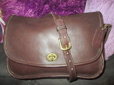 VINTAGE BROWN LEATHER COACH CITY CROSSBODY HANDBAG #9790 | eBay US