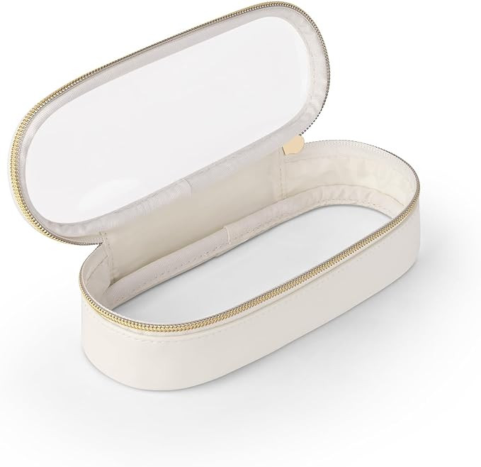 Clear Travel Makeup Brush Holder, Leather Makeup Brush Toiletry Bag, Portable Cosmetic Brush Case... | Amazon (US)