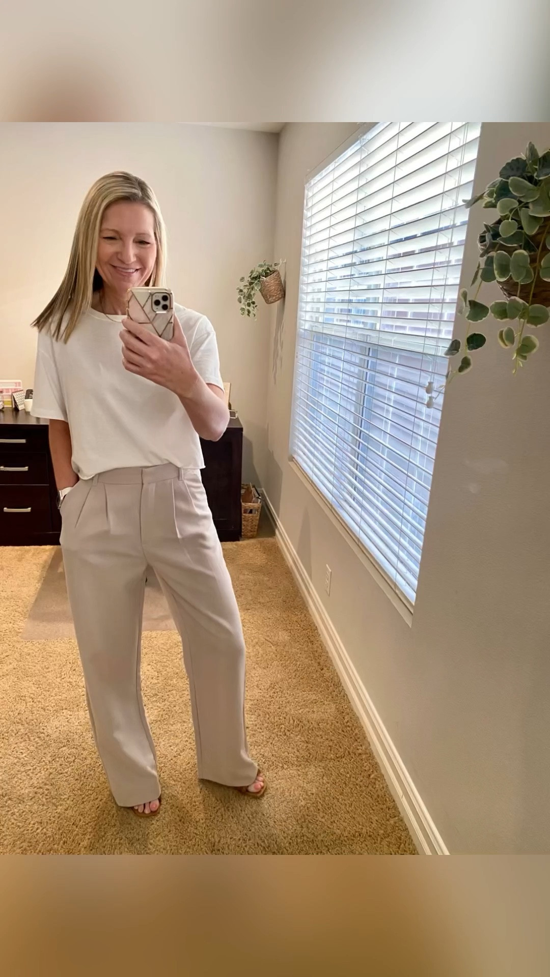 Abercrombie Sloane trousers come in multiple colors, including new pastel options for Spring. Size up one full size. Target braided heel sandals are under $40 and come in multiple colors. Target cropped white tee is 20% off this week. Linked similar white sneakers and denim shirt. 

#LTKSale #LTKshoecrush #LTKstyletip