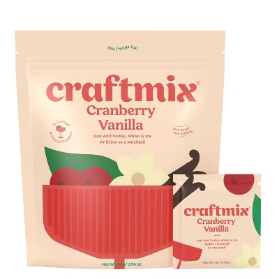 Craftmix 12 Pack Cranberry Vanilla Cocktail / Mocktail Mixer - Makes 12 Drinks | Target