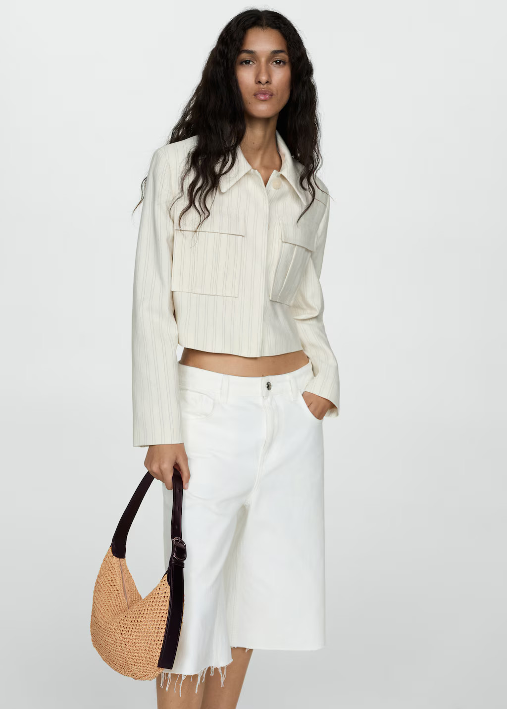 Natural fibre shoulder bag - Women | MANGO USA | Mango (US/MX/AU)