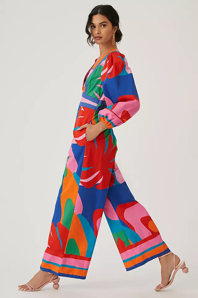 Farm Rio Deep-V Jumpsuit | Anthropologie (US)