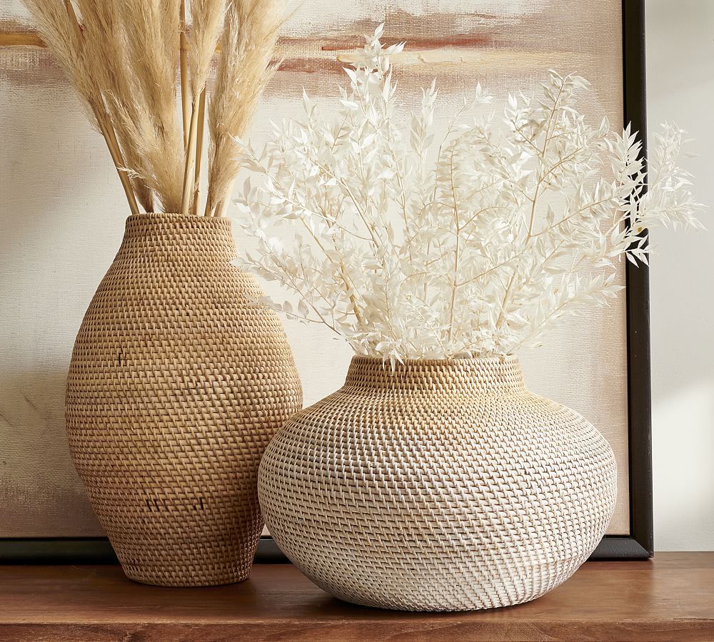 Woven Rattan Vases | Pottery Barn (US)