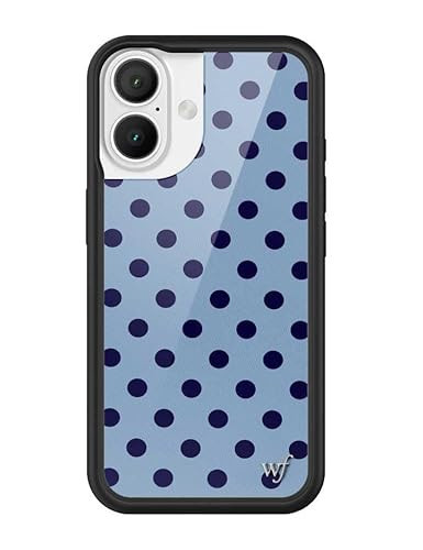 Wildflower Cases - Compatible with iPhone 16 | Protective Black Bumper, 4ft Drop Test Certified, Women Owned Small Business | Spots Trendy Dotted Classic Limited | Polka Dot - Navy & Blue | Amazon (US)