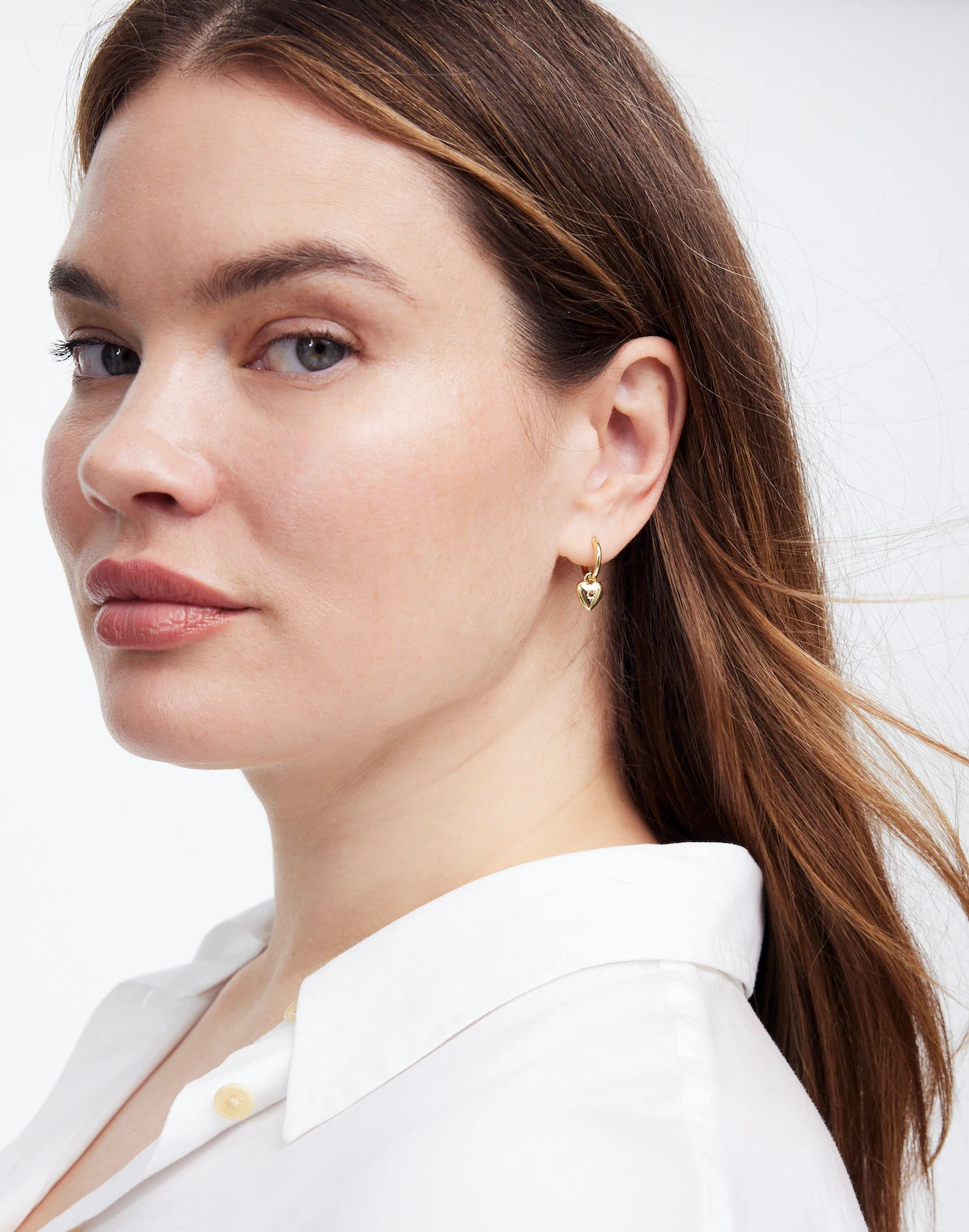 Heart Charm Huggie Hoop Earrings | Madewell