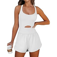 Caracilia Women's Workout Athletic Romper Summer Sets Short Jumpsuits Onesie Running Outfits Exer... | Amazon (US)