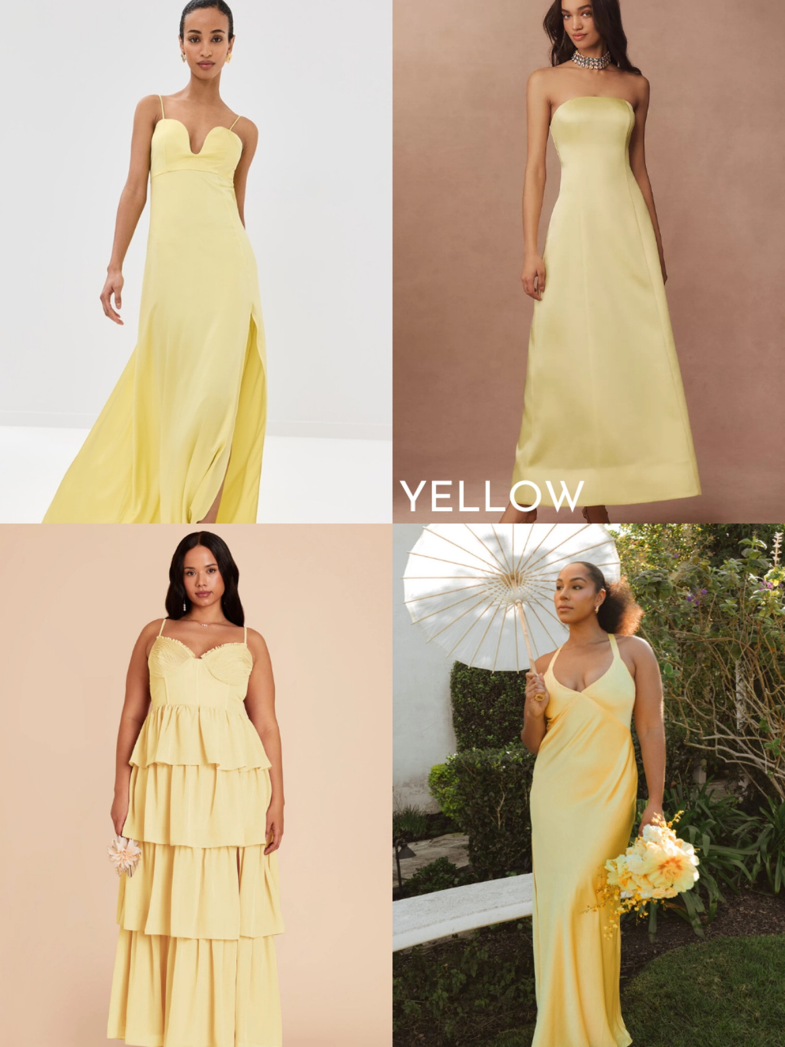 Bridesmaid dresses by color: yellow 