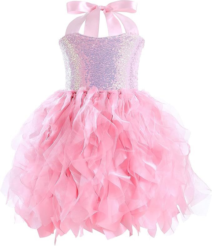 Tutu Dress for Girls Sequin Tulle Princess Prom Dresses for Toddler Kids Little Girl Fancy Sparkl... | Amazon (US)