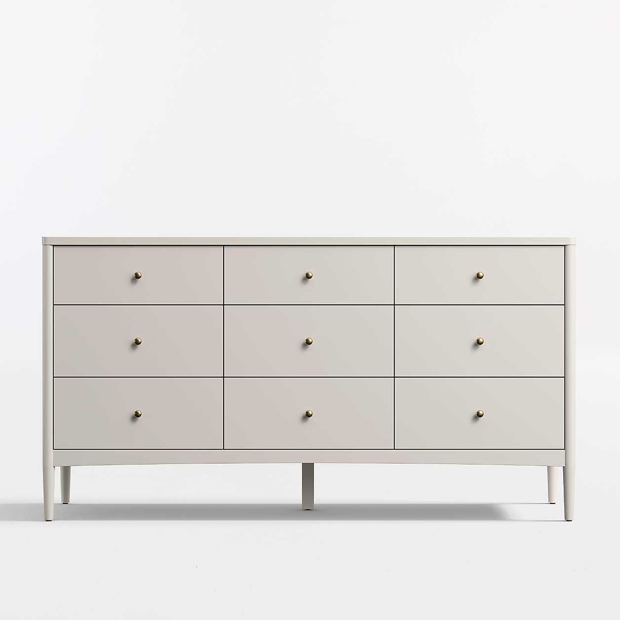 Hampshire 64" Cozy Grey Extra Wide 9-Drawer Kids Dresser + Reviews | Crate & Kids | Crate & Barrel