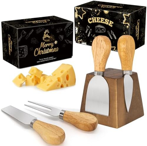 Cheese Knife Set for Charcuterie - 4 Small Stainless Steel Cheese Knives and Fork with Magnetic A... | Amazon (US)