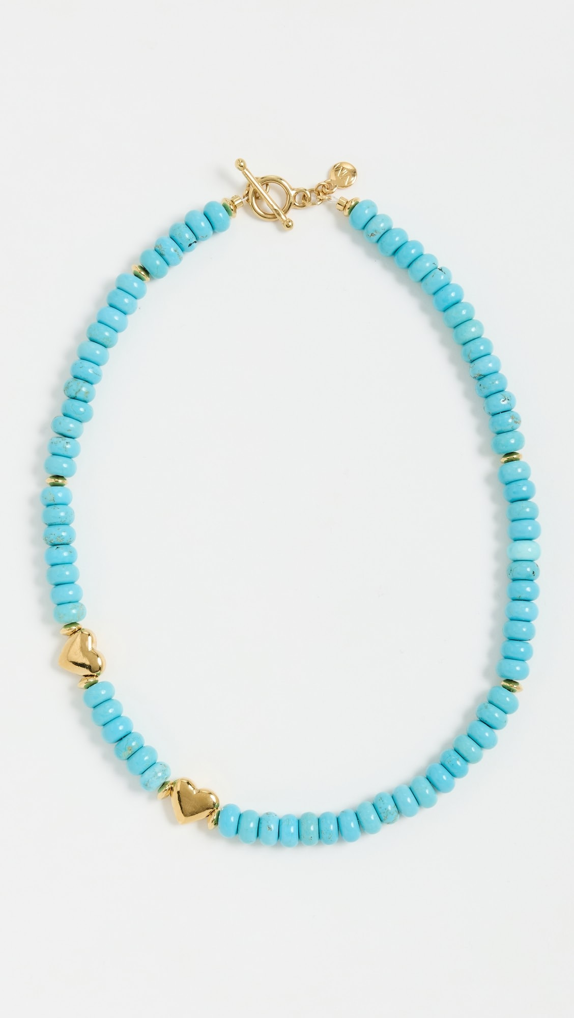 24k Turquoise Beaded Heart Necklace | Shopbop