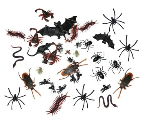 Adam Victor 40 Pieces Plastic Realistic Insects/Bugs - Fake Mice, Cockroaches, Spiders, Scorpions, Flies and Centioedes for Halloween Party Favors and Decoration | Amazon (US)