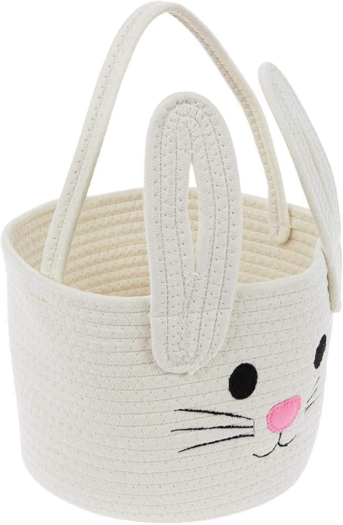 Hobby Lobby Easter White Braided Bunny Basket, Woven Rope Storage Container, 14 inches Tall, Whit... | Amazon (US)
