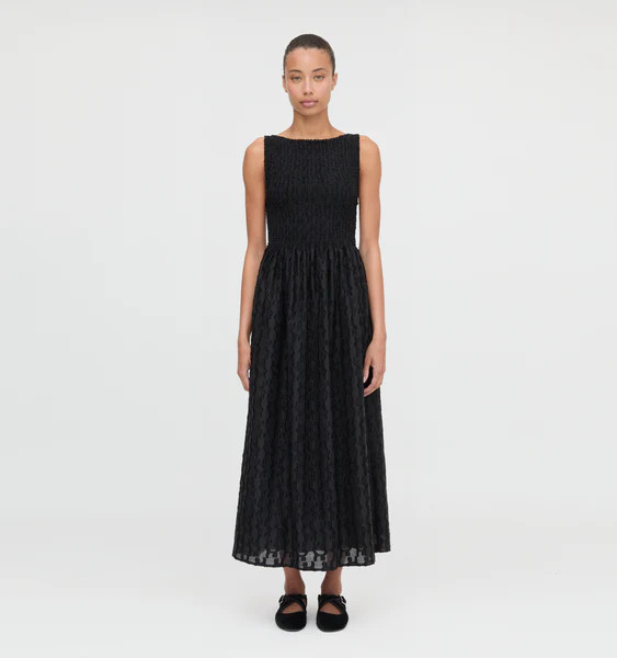 The Cosima Nap Dress in Black Fil Coupé | Hill House Home US