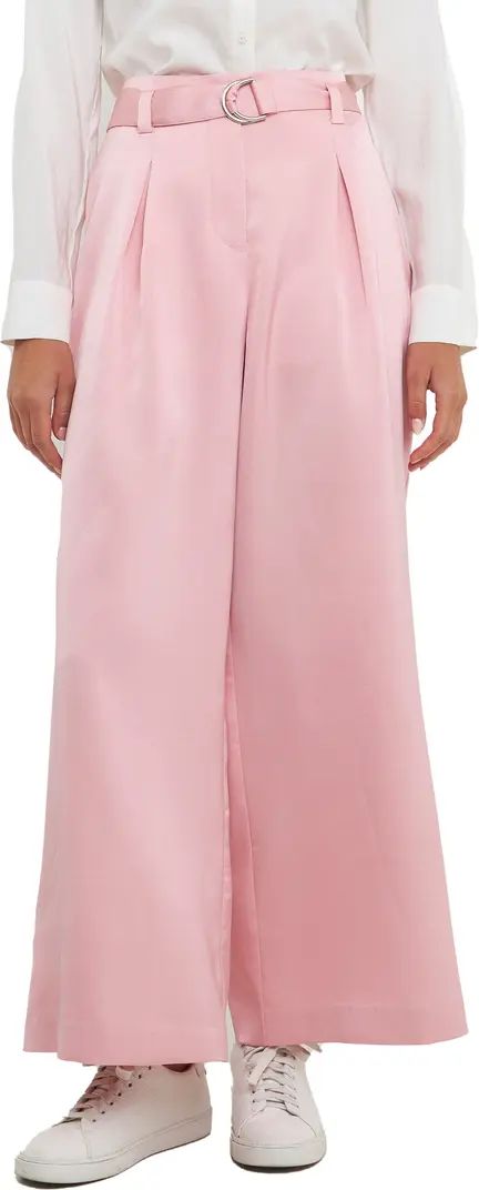 Satin Wide Leg Ankle Pants | Nordstrom