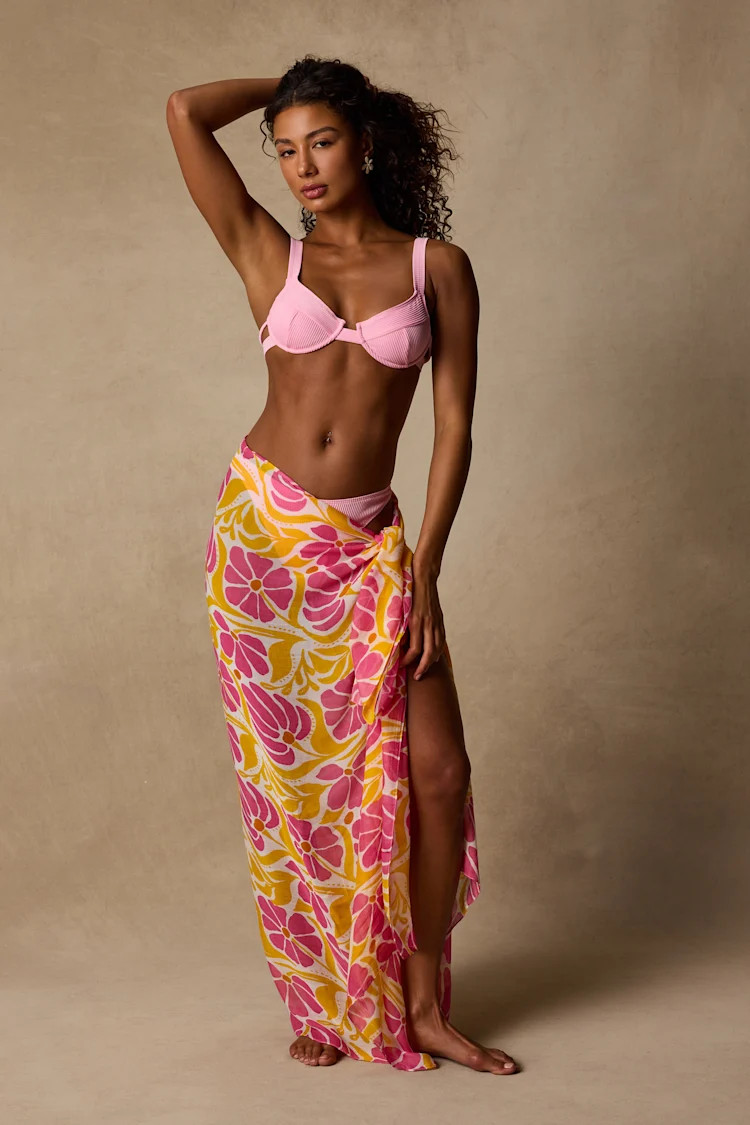 Groovee Pink Floral Print Swim Cover-Up | Lulus