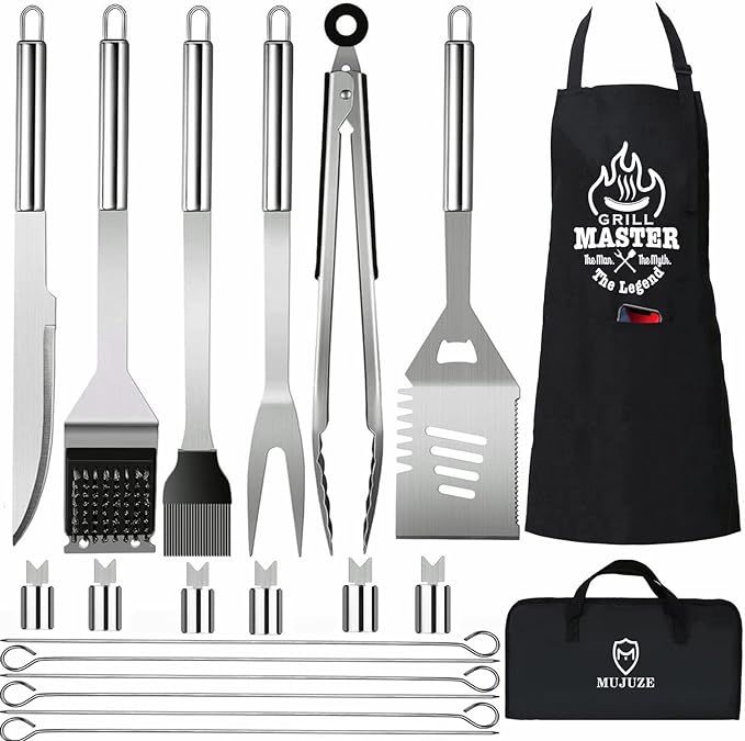 Grill Utensils Set,BBQ Grilling Accessories, Grill Set Gifts for Men Grill Tools,MUJUZE Barbeque ... | Amazon (US)