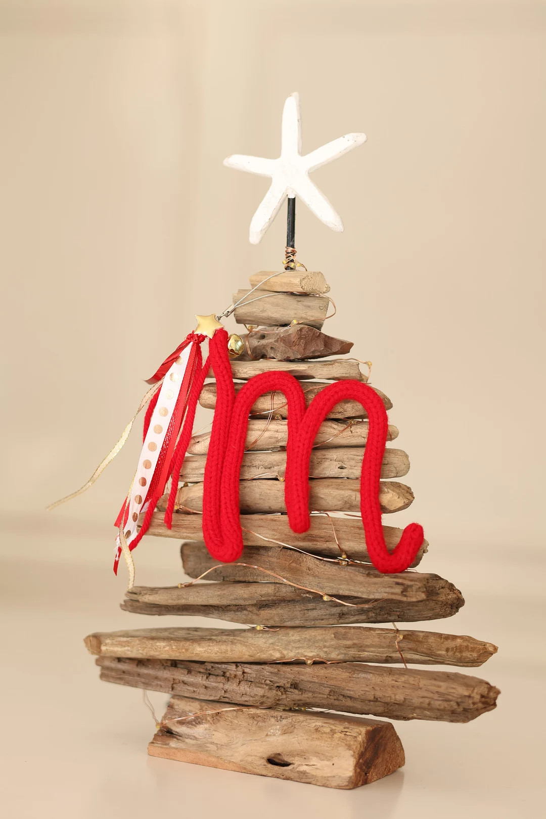 Knitted Wire Initial Ornament, Personalized Ornament , Letter Bauble Ornament, Hanging Initial Le... | Etsy (US)