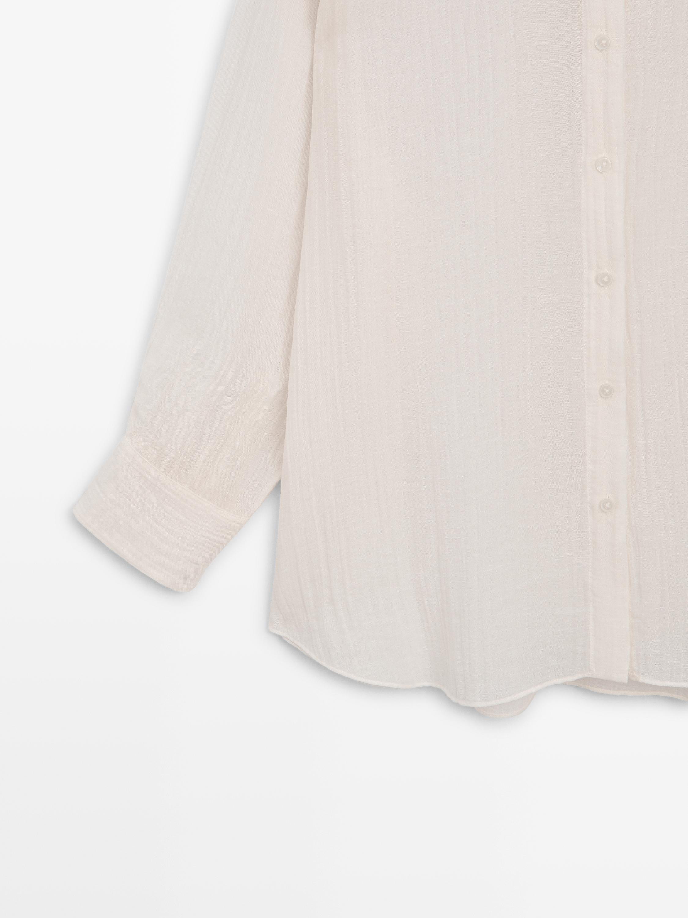 Flowing shirt with pleated detail | Massimo Dutti UK